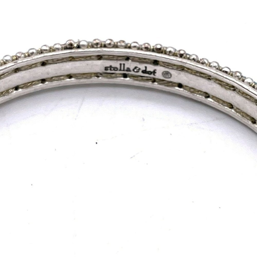 Stella & Dot Women's Braided Cuff Bracelet Tasseled Blue / Silver - Picture 3 of 3